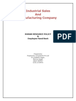 Industrial Sales and Manufacturing Company: Human Resource Policy & Employee Hand Book