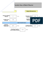 Reactor Heat Transfer Area Calculation