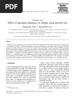 Effect of Specimen Thickness On Fatigue Crack Growth Rate: Heung-Bae Park, Byong-Whi Lee