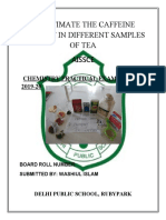 To Estimate The Caffeine Content in Different Samples of Tea