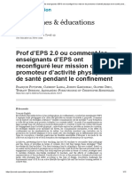 Prof d'EPS 2.0 Ou Comment Les Enseignants d'EPS Ont Reconfiguré Leur Mission de Promoteur D'activité Physique Et de Santé Pendant Le Confinement PDF