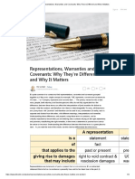 Representations, Warranties and Covenants - Why They're Different and Why It Matters PDF