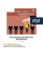 Recruitment and Selection (BAHRM322) : Dr. Adoree A. Ramos