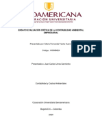 Ensayo Evaluación Crítica de La Contabilidad Ambiental Empresarial