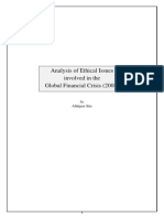 Analysis of Ethical Issues Involved in The Global Financial Crisis (2008)