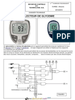 Devoir de Contrôle N°1 - Génie Électrique LECTEUR DE GLYCEMIE - Bac Technique (2015-2016) MR Lazhar KHELIL