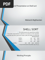 A Brief Presentation On Shell Sort