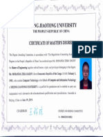 Master Degree Certificate