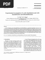 Experimental Investigation of A Solar Desalination Unit With Humidification and Dehumidification