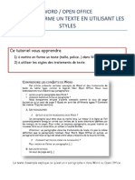 Word Et Open Office - Mettre en Forme Un Texte en Utilisant Les Styles