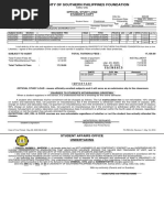 Official Study Load Student'S Copy: Section Descriptive Title Days Time Lec Lab Units