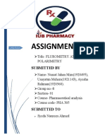 ASSIGNMENT On FLUOROMETRY AND POLARIMETRY Pha 305 Sec-1 Group-08