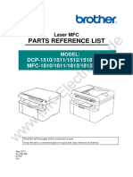 Parts Reference List: DCP-1510/1511/1512/1518 MFC-1810/1811/1813/1815/1818