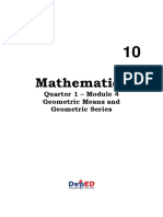 Math 10 - Q1 - Week 4 - Module 4 - Geometric Means and Geometric Series - For Reproduction