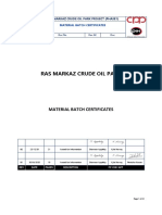 Ras Markaz Crude Oil Park: Material Batch Certificates