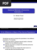 Statistical Methods in Economics Estimation II: Dr. Michela Tincani