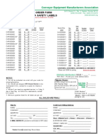 Order Form Cema Safety Labels: Conveyor Equipment Manufacturers Association