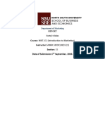 Course: MKT 202 (Introduction To Marketing) Instructor:SAIMA SIDDIQUI (SSQ1) Section: 03 Date of Submission:7 September, 2020