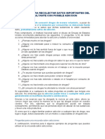 Preguntas para Recolectar Datos Importantes Del Consultante Con Posible Adiccion