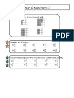 Year 10 Numeracy (1) : Write The Fraction Shaded On Each Grid