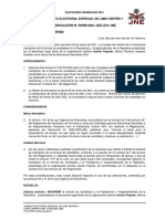 JEE Lima 1 Inscribe Plancha Presidencial de Acción Popular para Elecciones 2021