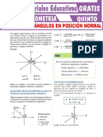 Ejercicios de Ángulos en Posición Normal para Quinto Grado de Secundaria