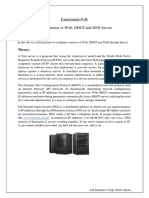Experiment # 06 Configuration of Web, DHCP and DNS Server: Objective