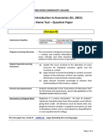 BHMH2002 Introduction To Economics (S1, 2021) Take Home Test - Question Paper