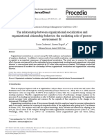 The Relationship Between Organizational Socialization and Organizational Citizenship Behavior: The Mediating Role of Person-Environment Fit