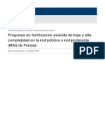 Programa de Fertilización Asistida de Baja y Alta Complejidad en La Red Pública o Red Preferente (MAI) de Fonasa