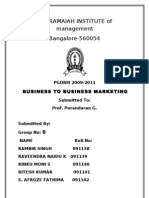 M.S Ramaiah Institute of Management Bangalore-560054: Business To Business Marketing