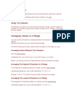 Excel Array Formulas