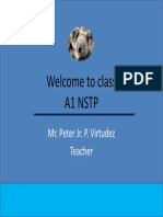 Welcome To Class A1 NSTP: Mr. Peter Jr. P. Virtudez Teacher