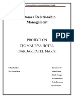 Customer Relationship Management: Project On Itc Maurya Hotel (Sardar Patel Marg)