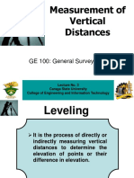 Measurement of Vertical Distances: GE 100: General Surveying I