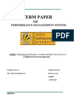 Managing Performance in Intermediate Care Services - A Balanced Scorecard Approach