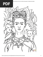 Self Portrait With Necklace of Thorns by Frida Kahlo Coloring Page - Free Printable Coloring Pages