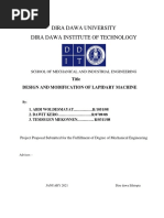 Dira Dawa University Dira Dawa Institute of Technology: Title Design and Modification of Lapidary Machine