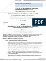 Reglamento A La Ley 290. Ley de Organización, Competencia y Procedimientos Del Poder Ejecutivo Nicaragua