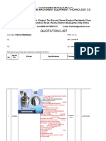 Quotation List: Guangzhou Hundom Machinery Equipment Thchnology Co.,Ltd