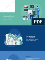 Green and Blue Illustrative Technology Pitch Deck Presentation