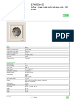 Product Data Sheet: Asfora - Single Socket Outlet With Side Earth - 16A Cream