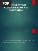 The Concepts of Communication and Motivation