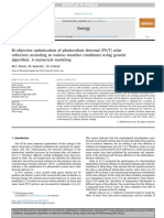 Bi-Objective Optimization of Photovoltaic-Thermal (PV+T) Solar