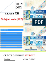 Information Technology (802) - Class 12 - Lesson 1 - Mysql Commands