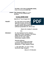 O.S.No.26308/2018: in The Court of Xiii Addl. City Civil & Sessions Judge, (CCH-22) Present: Smt. Suvarna K. Mirji