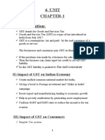 4-Unit Chapter-1 I) G ST Definition:: o The End-Consumer