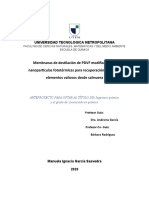 Membranas de Destilación de PDVF Modificada Con Nanopartículas Fototérmicas para Recuperación de Agua y Elementos Valiosos Desde Salmuera