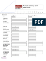 Account Opening Form Individuals: Section I Applicant Second Applicant