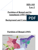 Partition of Bengal and Its Annulment (1905-1911) Background and Consequences